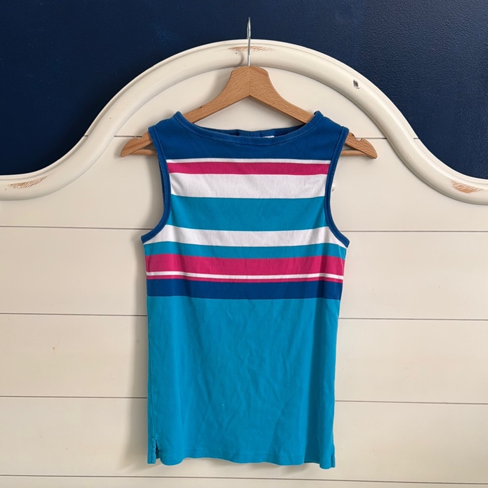 Kim Rogers Sport Blue and Pink Striped Top